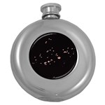 Abstract Rose Gold Glitter Background Round Hip Flask (5 oz) Front