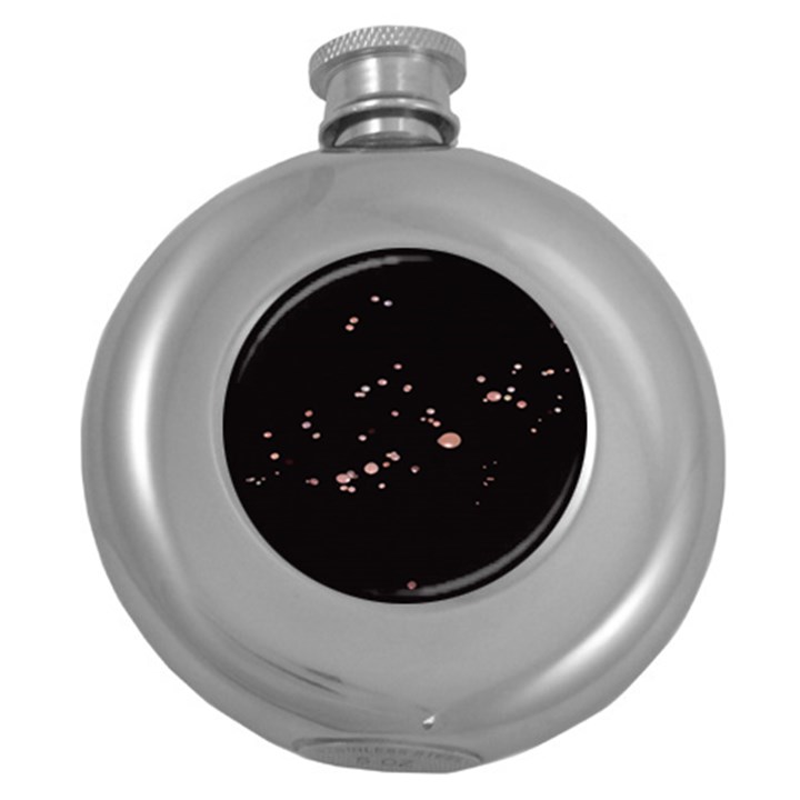 Abstract Rose Gold Glitter Background Round Hip Flask (5 oz)