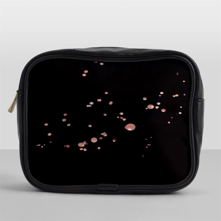 Abstract Rose Gold Glitter Background Mini Toiletries Bag (One Side)