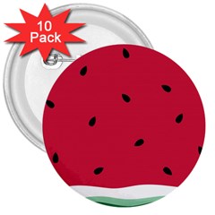 Minimalist Summer Watermelon Wallpaper 3  Buttons (10 Pack)  by Ravend