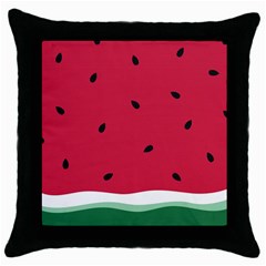 Minimalist Summer Watermelon Wallpaper Throw Pillow Case (black) by Ravend