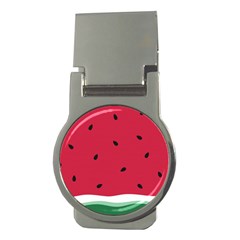 Minimalist Summer Watermelon Wallpaper Money Clips (round)  by Ravend