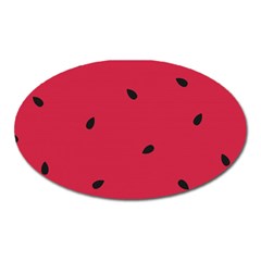 Minimalist Summer Watermelon Wallpaper Oval Magnet by Ravend