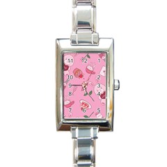 Valentine Pattern Rectangle Italian Charm Watch