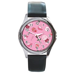 Valentine Pattern Round Metal Watch by designsbymallika