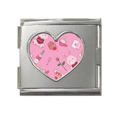 Valentine Pattern Mega Link Heart Italian Charm (18mm) by designsbymallika