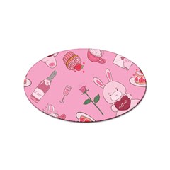 Valentine Pattern Sticker (oval) by designsbymallika