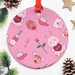 Valentine Pattern Round Ornament (two Sides)