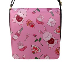 Valentine Pattern Flap Closure Messenger Bag (l) by designsbymallika