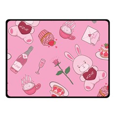 Valentine Pattern Two Sides Fleece Blanket (small) by designsbymallika