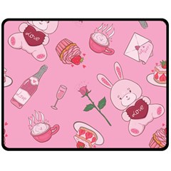 Valentine Pattern Two Sides Fleece Blanket (medium) by designsbymallika