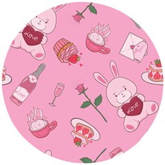 Valentine Pattern Wooden Puzzle Round by designsbymallika