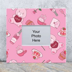 Valentine Pattern White Wall Photo Frame 5  X 7  by designsbymallika