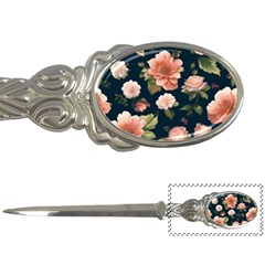 Wallpaper-with-floral-pattern-green-leaf Letter Opener by designsbymallika