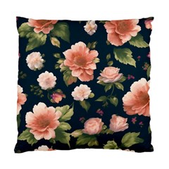 Wallpaper-with-floral-pattern-green-leaf Standard Cushion Case (two Sides) by designsbymallika