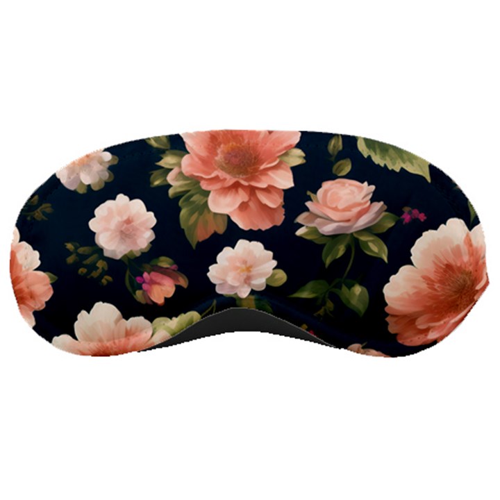 Wallpaper-with-floral-pattern-green-leaf Sleeping Mask