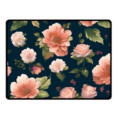 Wallpaper-with-floral-pattern-green-leaf Fleece Blanket (small) by designsbymallika