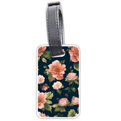 Wallpaper-with-floral-pattern-green-leaf Luggage Tag (one Side) by designsbymallika