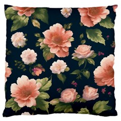 Wallpaper-with-floral-pattern-green-leaf Large Cushion Case (one Side) by designsbymallika