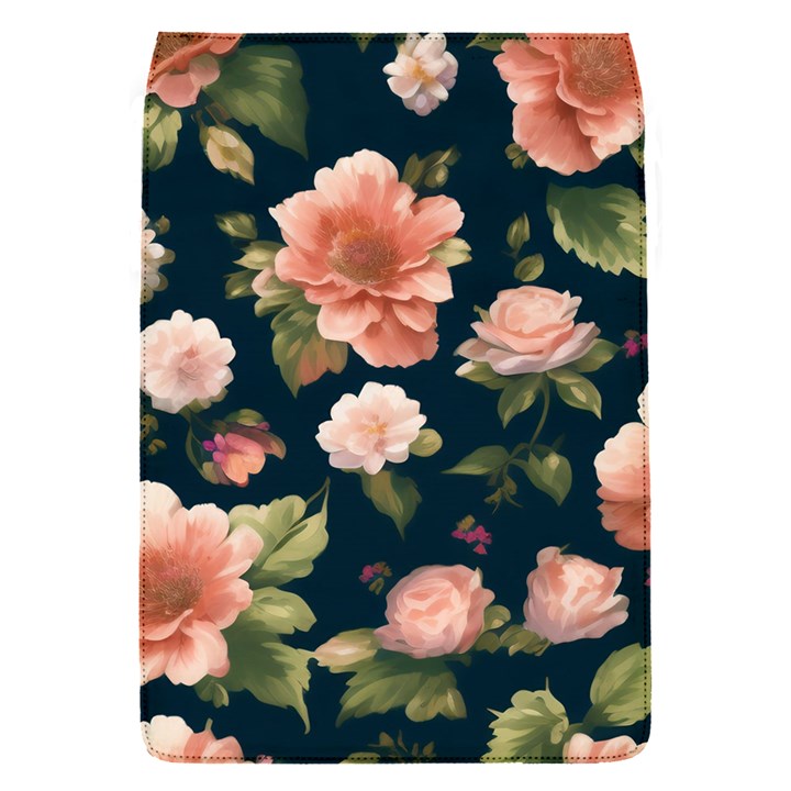 Wallpaper-with-floral-pattern-green-leaf Removable Flap Cover (S)