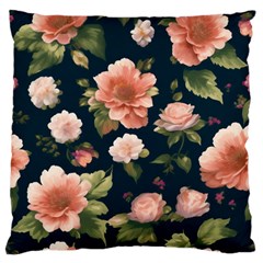 Wallpaper-with-floral-pattern-green-leaf Standard Premium Plush Fleece Cushion Case (two Sides) by designsbymallika