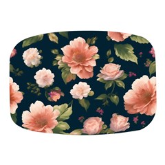 Wallpaper-with-floral-pattern-green-leaf Mini Square Pill Box by designsbymallika