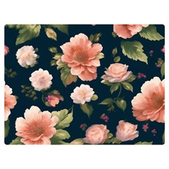 Wallpaper-with-floral-pattern-green-leaf Two Sides Premium Plush Fleece Blanket (extra Small) by designsbymallika