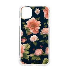 Wallpaper-with-floral-pattern-green-leaf Iphone 11 Tpu Uv Print Case by designsbymallika