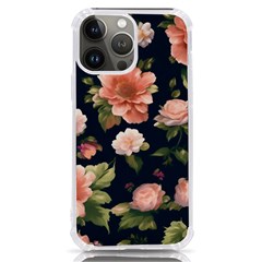 Wallpaper-with-floral-pattern-green-leaf Iphone 13 Pro Max Tpu Uv Print Case by designsbymallika