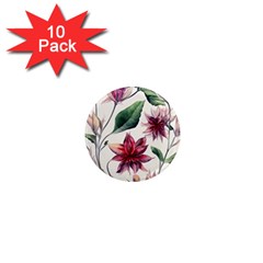 Floral Pattern 1  Mini Magnet (10 Pack)  by designsbymallika