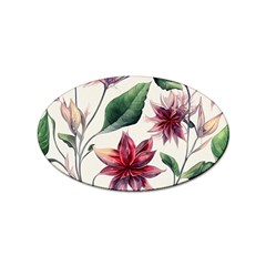 Floral Pattern Sticker Oval (10 Pack) by designsbymallika