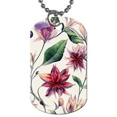 Floral Pattern Dog Tag (two Sides) by designsbymallika