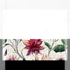 Floral Pattern Rectangular Jigsaw Puzzl by designsbymallika