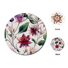 Floral Pattern Playing Cards Single Design (round) by designsbymallika