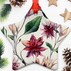 Floral Pattern Star Ornament (two Sides) by designsbymallika