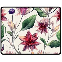 Floral Pattern Fleece Blanket (medium) by designsbymallika