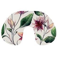 Floral Pattern Travel Neck Pillow by designsbymallika