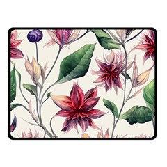 Floral Pattern Two Sides Fleece Blanket (small) by designsbymallika