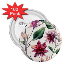 Floral Pattern 2 25  Buttons (100 Pack)  by designsbymallika