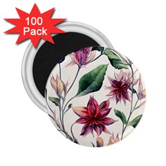 Floral Pattern 2 25  Magnets (100 Pack)  by designsbymallika