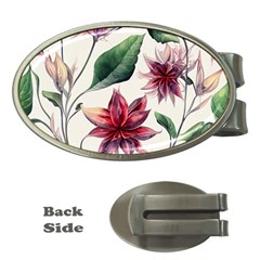 Floral Pattern Money Clips (oval)  by designsbymallika