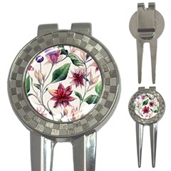 Floral Pattern 3-in-1 Golf Divots by designsbymallika