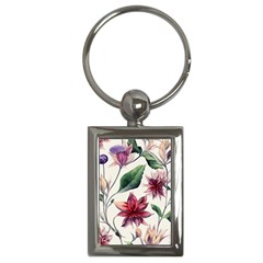 Floral Pattern Key Chain (rectangle) by designsbymallika