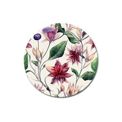 Floral Pattern Magnet 3  (round) by designsbymallika