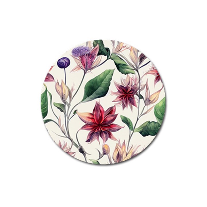 floral pattern Magnet 3  (Round)