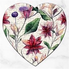 Floral Pattern Jigsaw Puzzle (heart) by designsbymallika