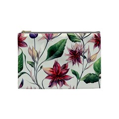 Floral Pattern Cosmetic Bag (medium) by designsbymallika