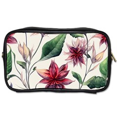 Floral Pattern Toiletries Bag (two Sides) by designsbymallika