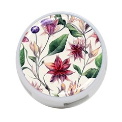 Floral Pattern 4-port Usb Hub (one Side) by designsbymallika