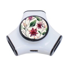 Floral Pattern 3-port Usb Hub by designsbymallika